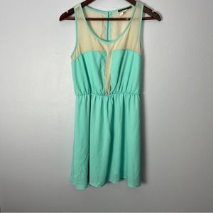 EnRoute teal and cream mini dress